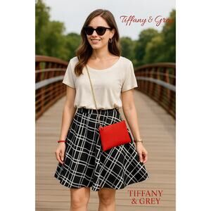 Tiffany & Grey Black & White Stretchy Skirt Sz. XL